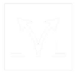 Eine Weggabelung, gekennzeichnet durch einen Y-förmigen Pfeil.