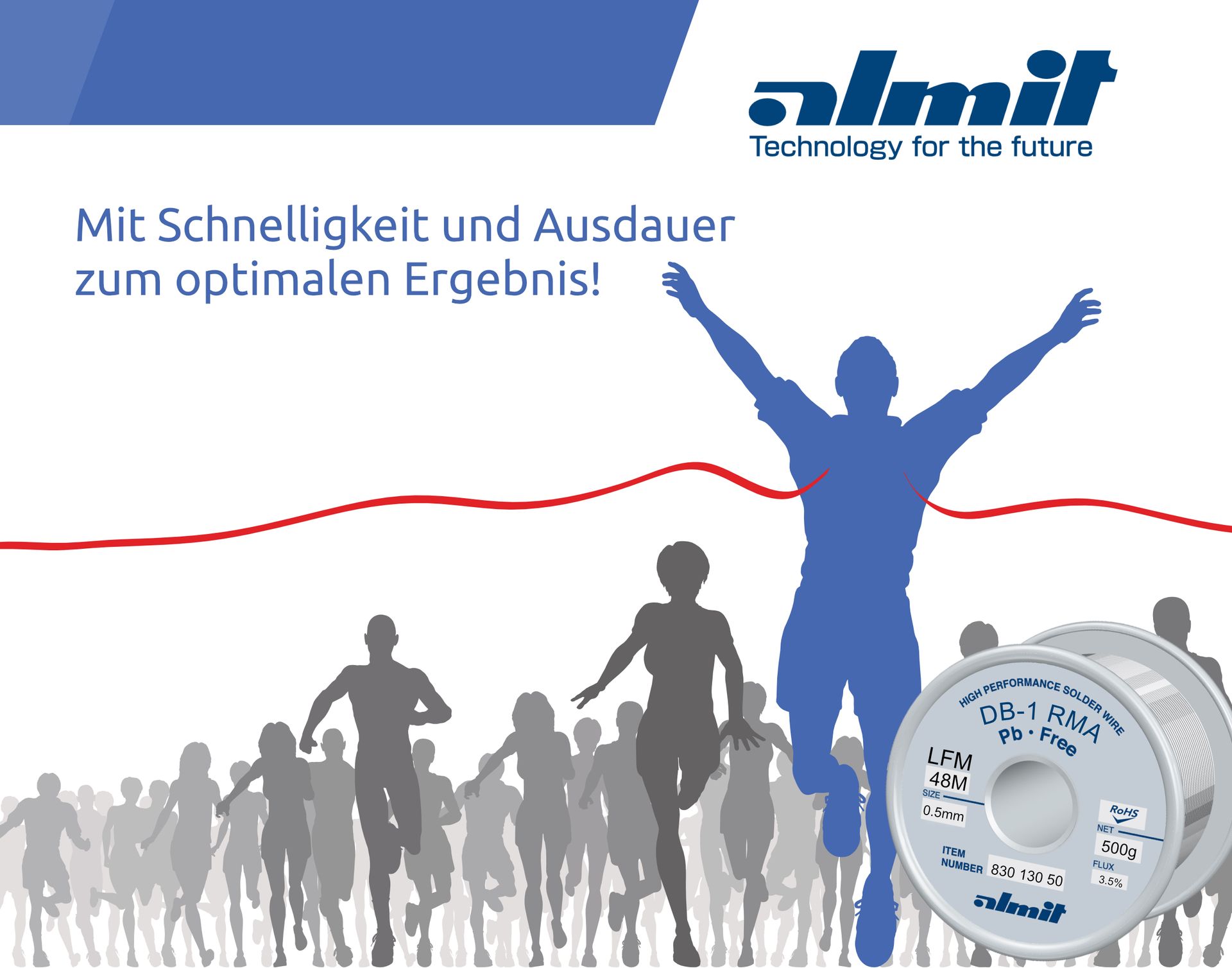 Ein Flyer für ein Unternehmen namens Umit zeigt eine Gruppe von Menschen, die