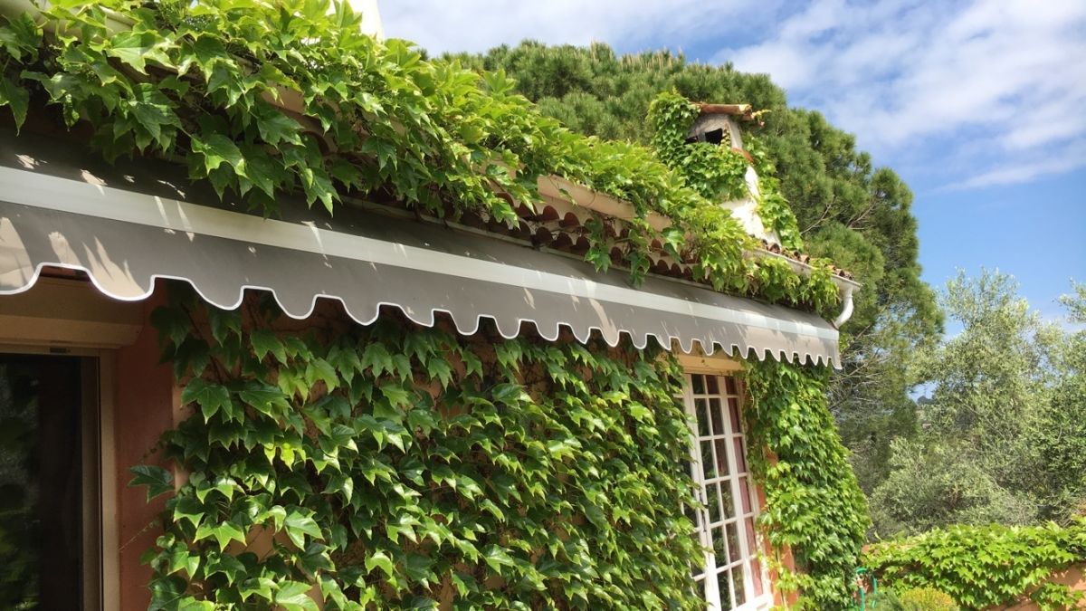 Store banne de petite maison fermé