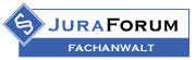 Ein blau-weißes Logo für Jura Forum Fachanwalt