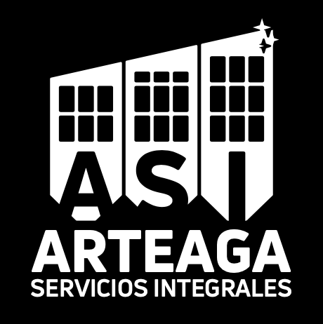 El logotipo de Arteaga Servicios Integrales es blanco sobre fondo negro.