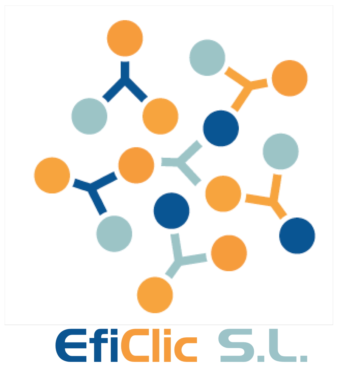 Un logotipo para SL eficiente muestra una estructura molecular