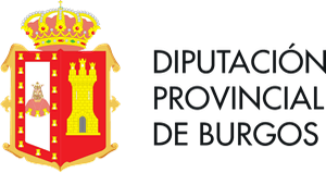 Un logotipo para la Diputación Provincial de Burgos con un escudo de armas.