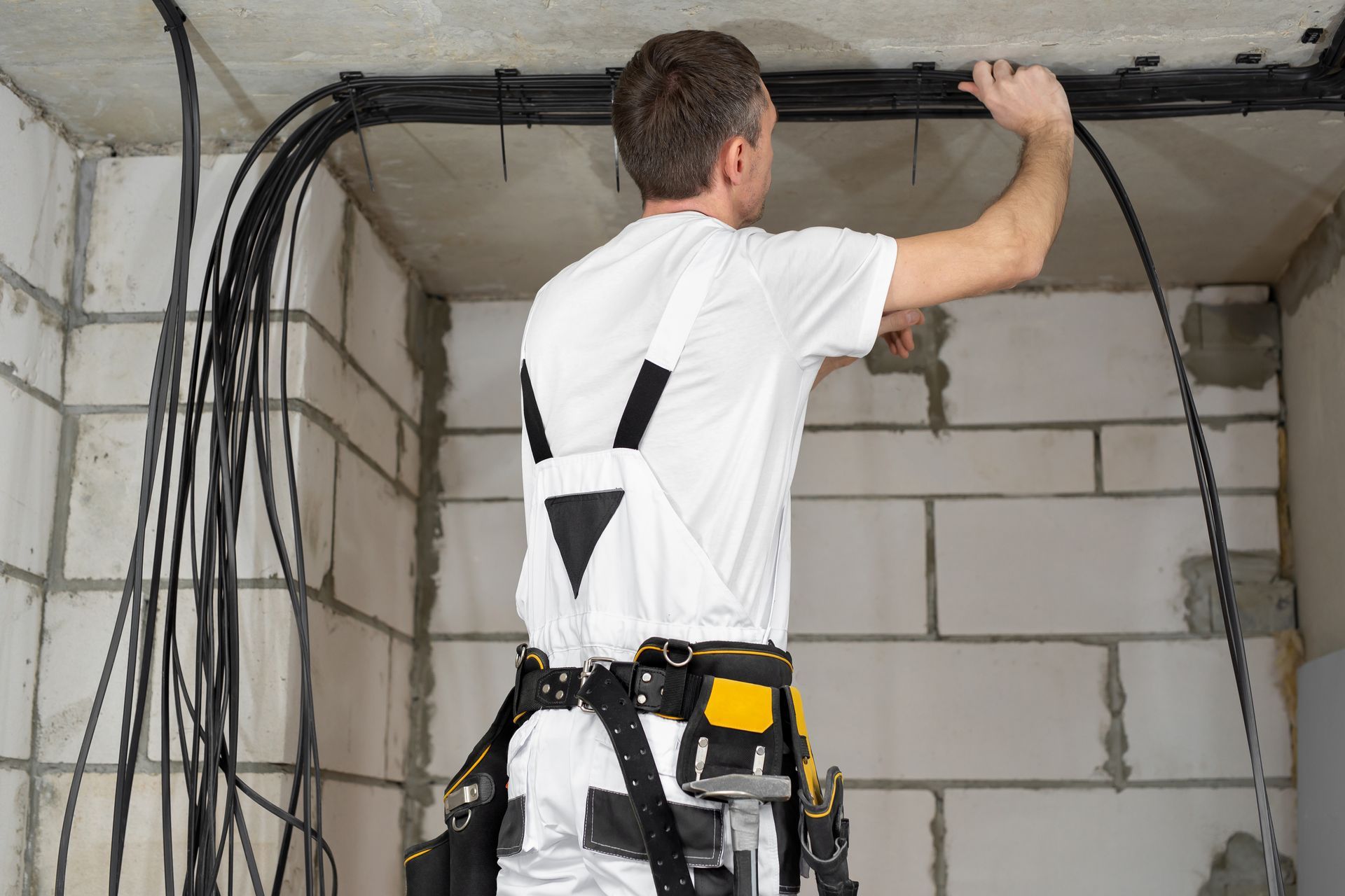 Suppression des câbles électriques avant démolition d'un mur