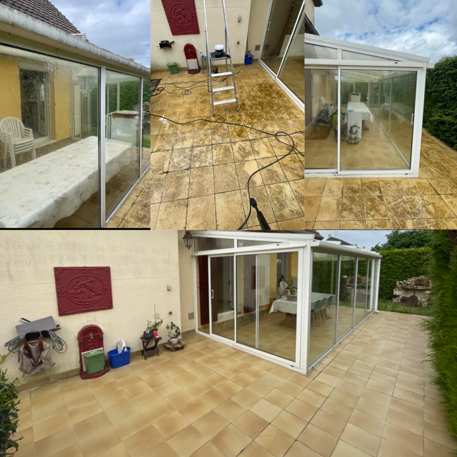 Nettoyage terrasse en dalles