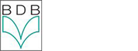 Logo mit türkisfarbener Buchillustration und den Buchstaben „BDB“ darüber.