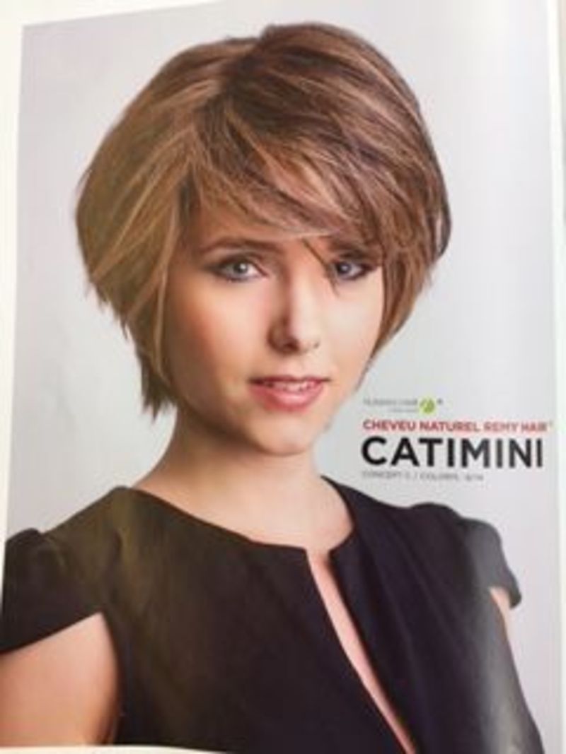 perruque châtain courte