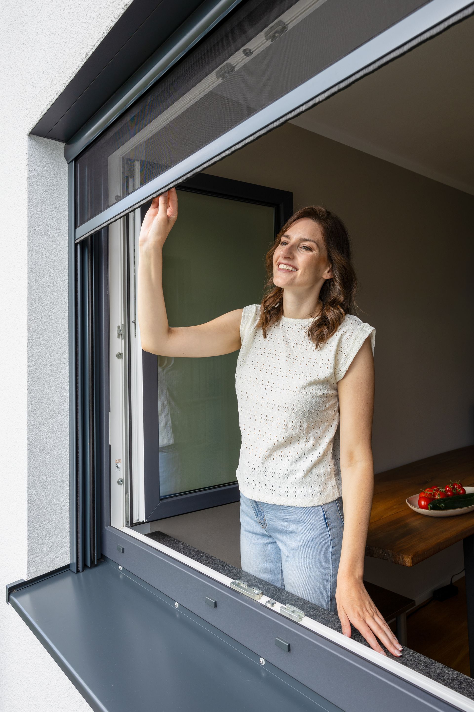 Fliegengitter am Fenster