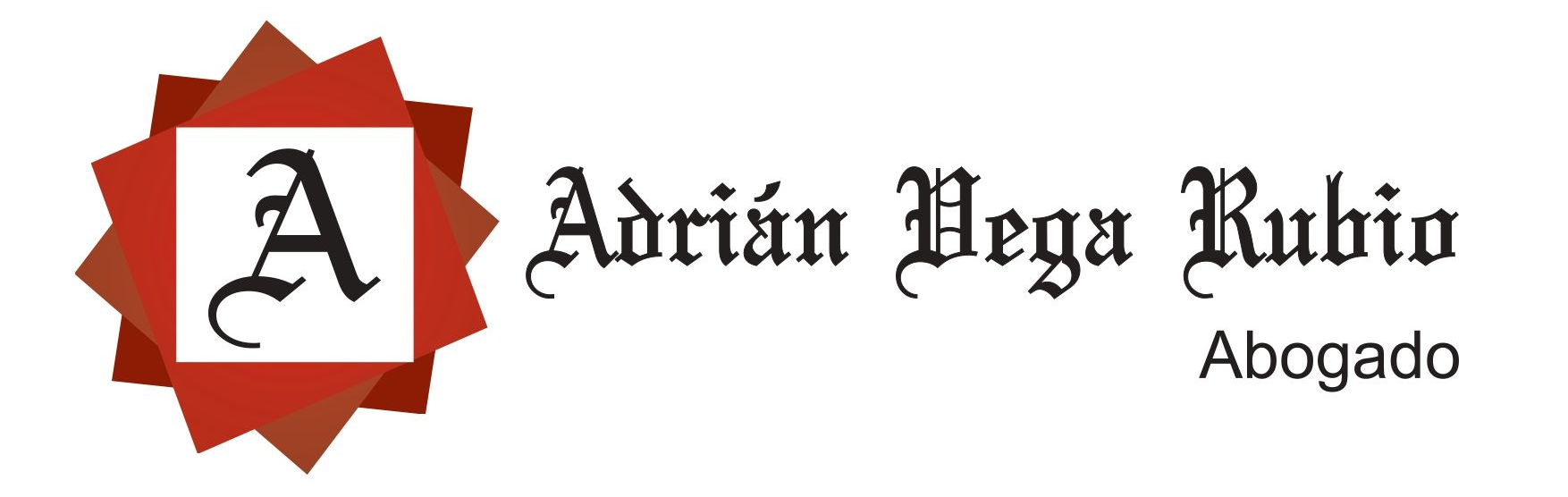 Logotipo de Adri&aacute;n Vega Rubio Abogado: Estrella negra alrededor de un cuadrado con una "A" . 