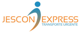 Un logotipo azul y naranja para Jescon Express.