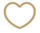Contorno de una forma de corazón en color dorado.