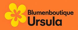 Logo für Blumenboutique Ursula mit Blumengrafik.