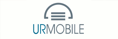 Un logotipo para Urmobile con auriculares.