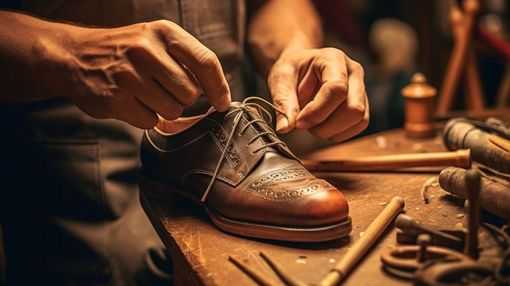 Schuh wird gefertigt