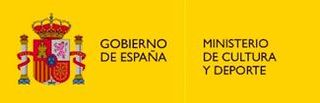 Logotipo del Ministerio de Cultura y Deporte de España sobre fondo amarillo.