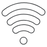 Un dibujo en blanco y negro de un icono de wifi sobre un fondo blanco.