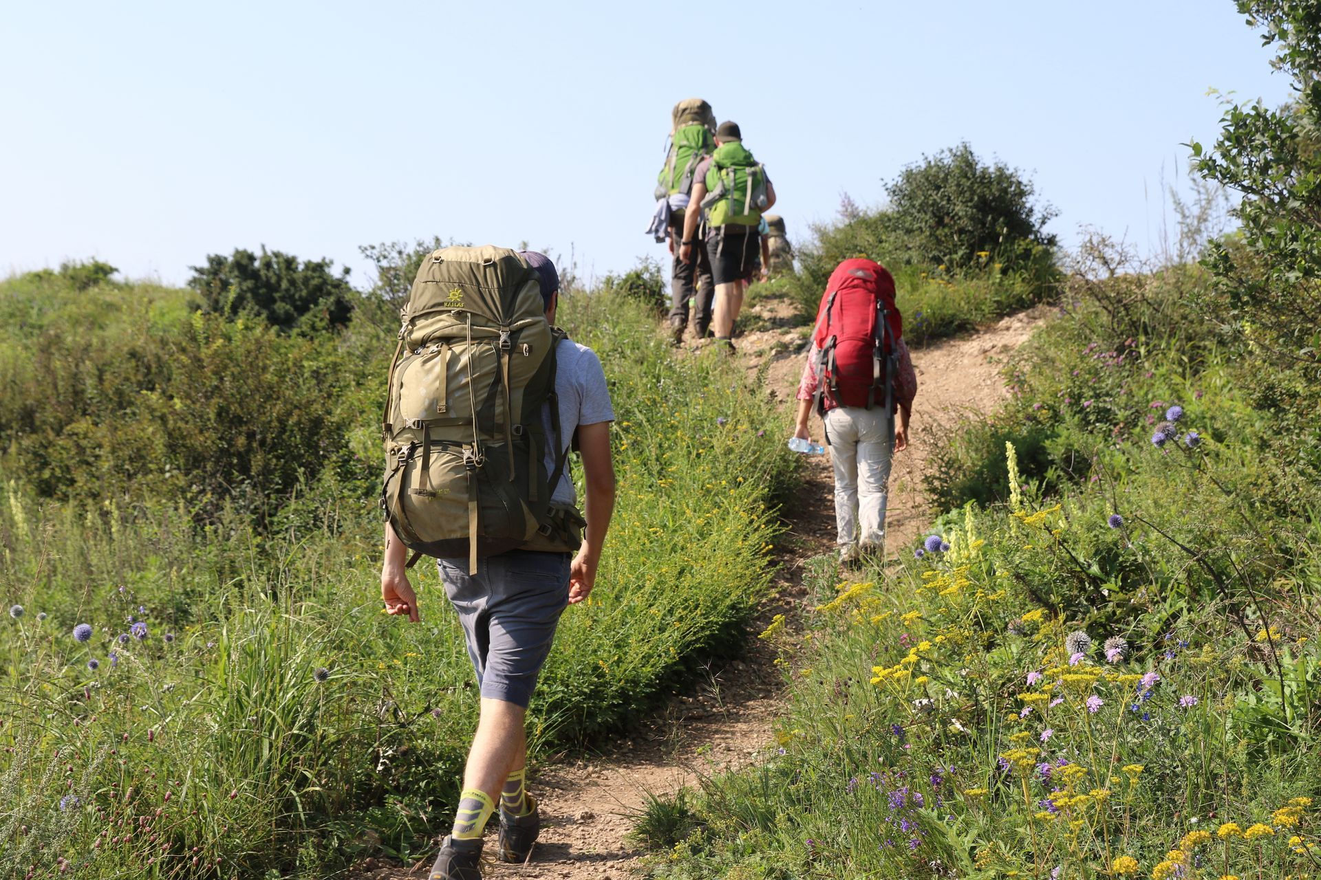 Groupe de randonneurs en montagne