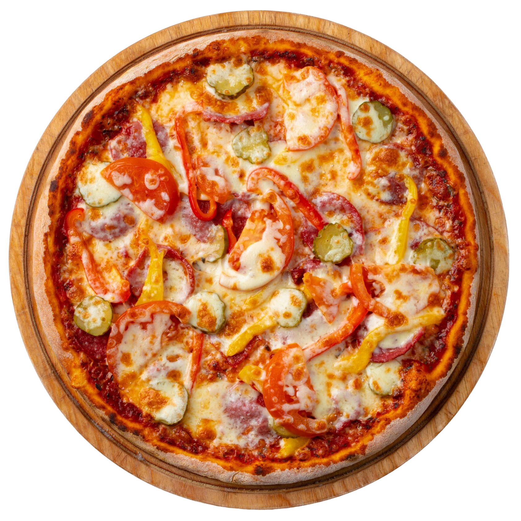 Pizza avec une base tomate
