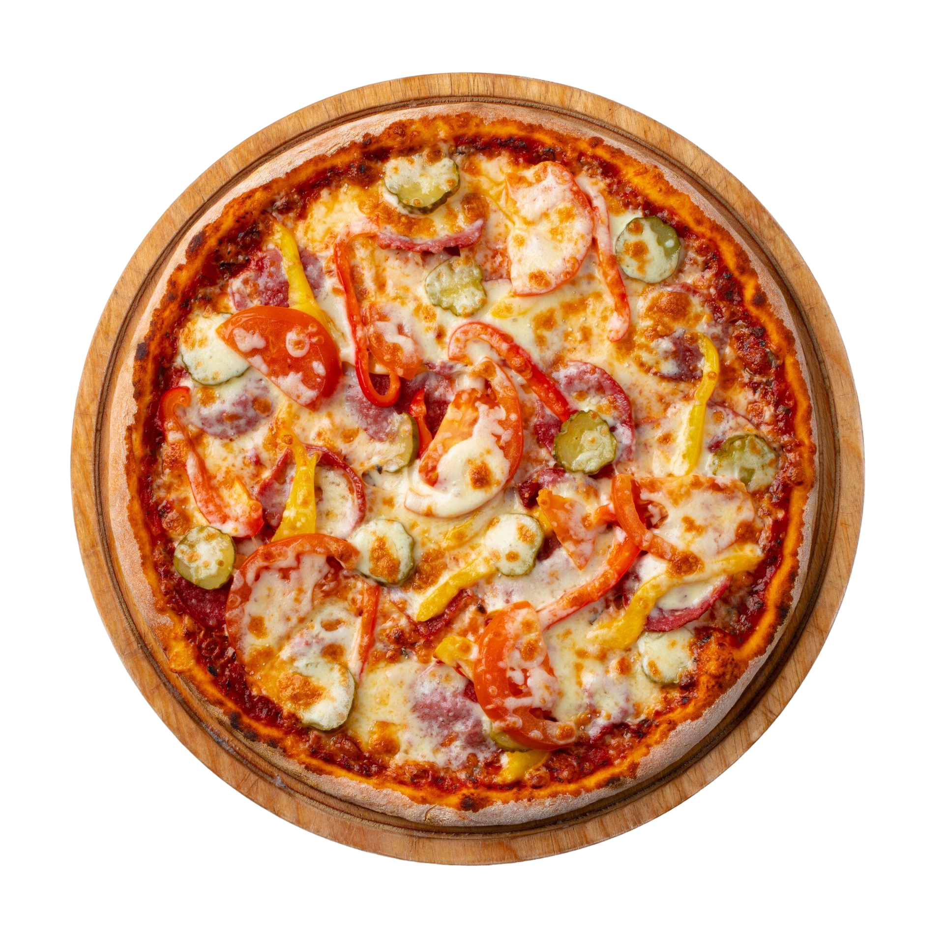 Pizza avec une base tomate