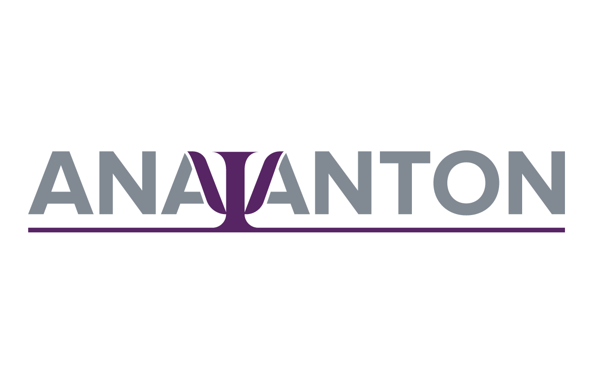 El logotipo de Anavanton es morado y gris sobre un fondo blanco.