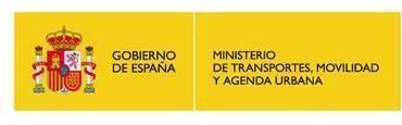 Logotipos del Gobierno de España y del Ministerio de Transportes, Movilidad y Agenda Urbana.