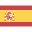 Bandera de España: franjas horizontales de color rojo, amarillo y rojo con el escudo de España en el lado izquierdo.