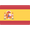 Bandera de España: franjas horizontales de color rojo, amarillo y rojo con el escudo de España en el lado izquierdo.