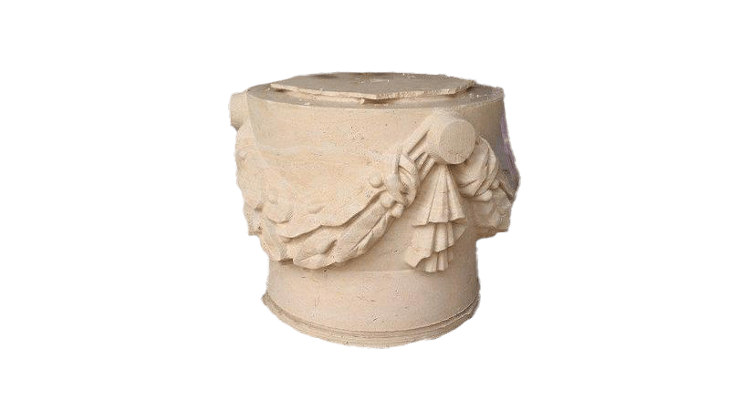 Pied de colonne style antique avec couronne de laurier