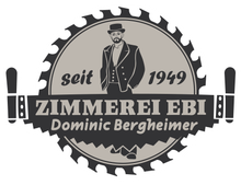 Ein schwarz-weißes Logo für Zimmerei Ebi Dominic Bergheimer