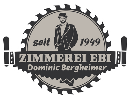 Ein schwarz-weißes Logo für Zimmerei Ebi Dominic Bergheimer
