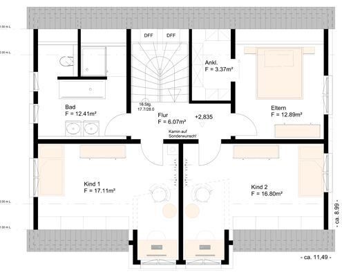 Dachgeschoss - Grundriss Musterhaus