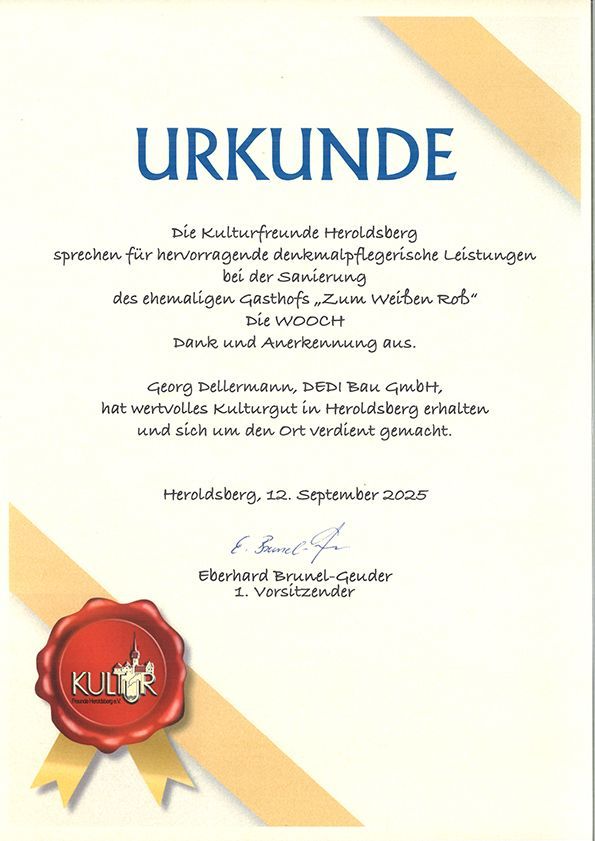 Zertifikat mit deutschem Text und Wachssiegel, ausgestellt in Heidelberg im September 2005.
