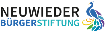 Zur Startseite Logo der Neuwieder Bürgerstiftung in Schwarz, Blau und Türkis mit einem mehrfarbigen, pfauenartigen Symbol