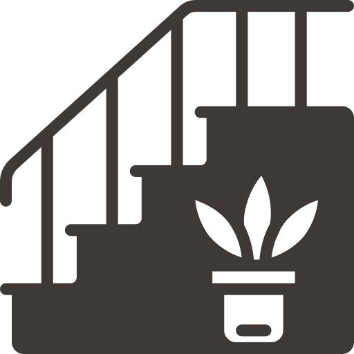 Icon mit Treppe und Pflanze