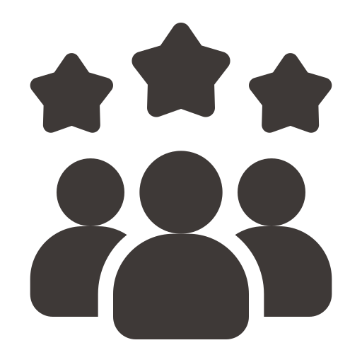 Icon mit Personen und Sternen