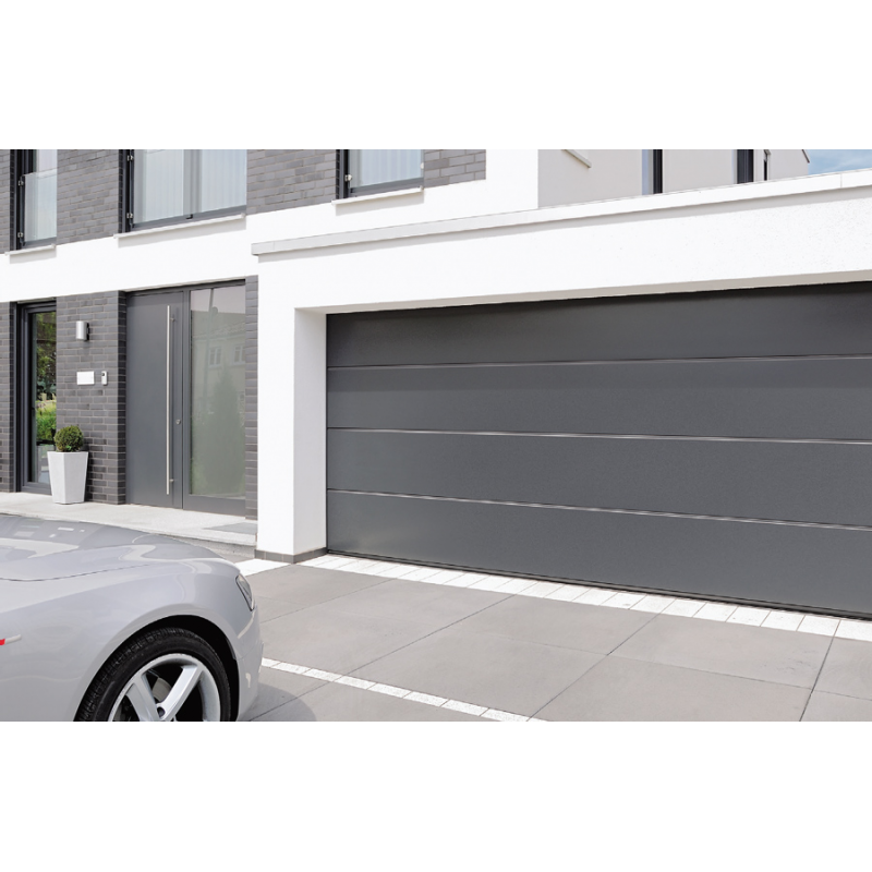 Porte de garage sectionnelle grise