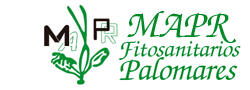 Un logotipo verde y negro para mpr fitosanitarios palomares