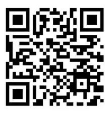 Un código QR en blanco y negro sobre un fondo blanco.