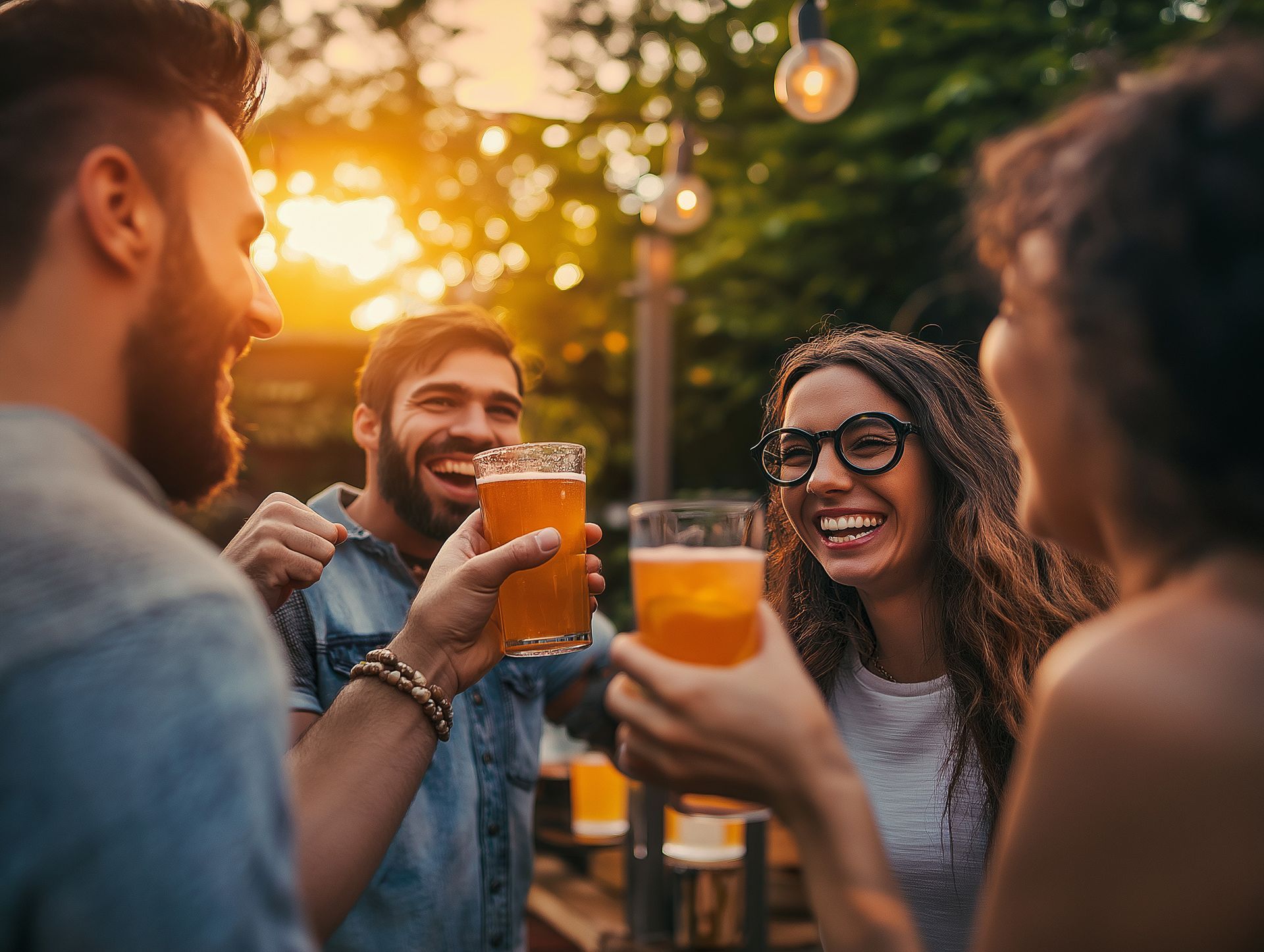 Des amis qui partagent un verre