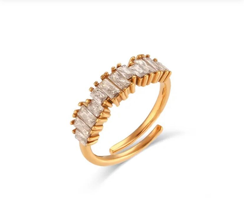 Photo bague Bella, bague acier inoxydable et zircon