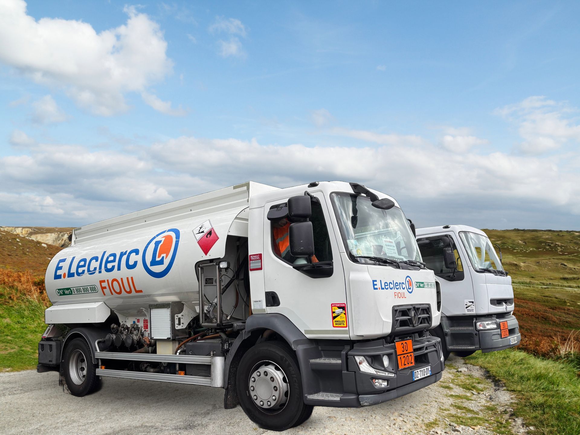 Véhicules Leclerc pour livraison de fioul