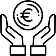 Mains avec pièce