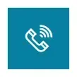 Un teléfono con una señal inalámbrica que sale de él sobre un fondo azul.