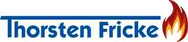 Ein Logo für Thorsten Fricke mit einem Bild eines Feuers