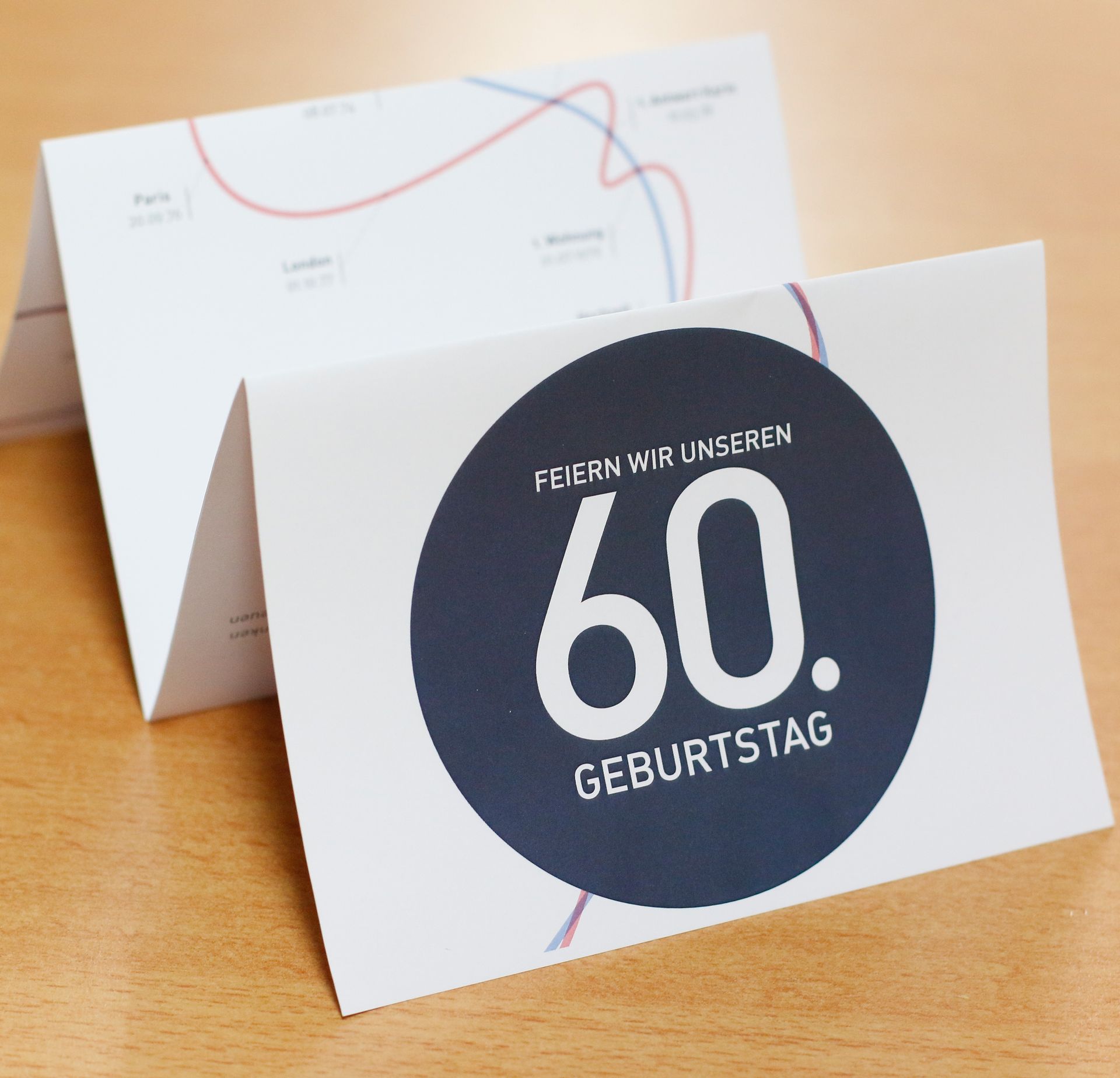 Eine Geburtstagskarte mit der Zahl 60 darauf