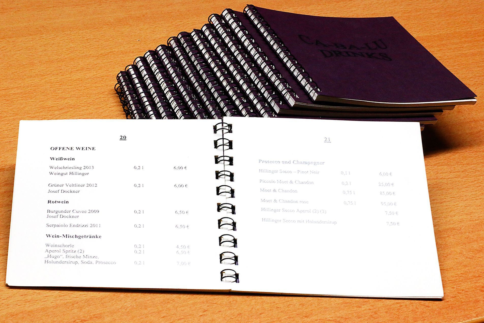 Kataloge, Speise-/Cocktailkarten in kleiner Auflage schnell und immer aktuell