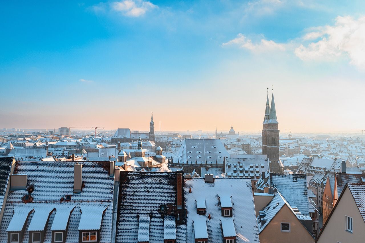Schneebedeckte Häuser