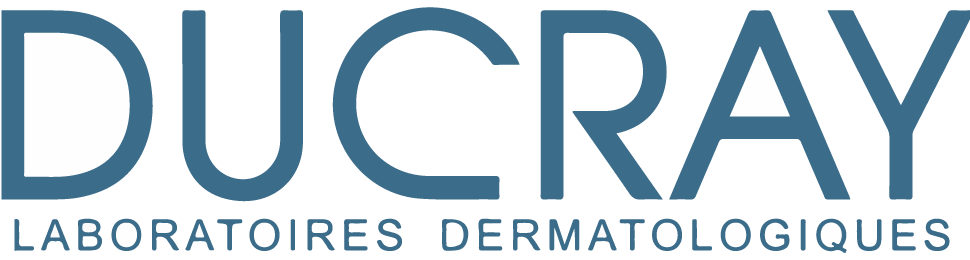 Logotipo de Ducray: Texto azul sobre fondo blanco. 