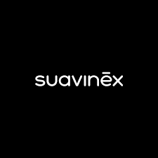 Logotipo de Suavinex: Texto blanco sobre fondo negro.