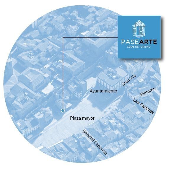 Mapa del centro de la ciudad, destacando la ubicación de